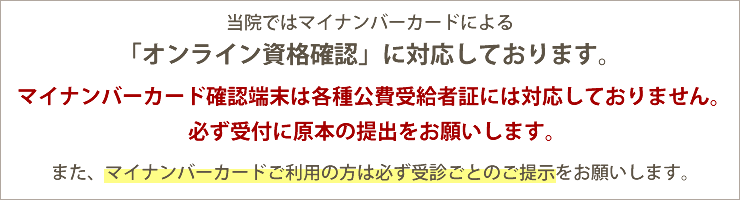 マイナンバーによるオンライン資格確認対応